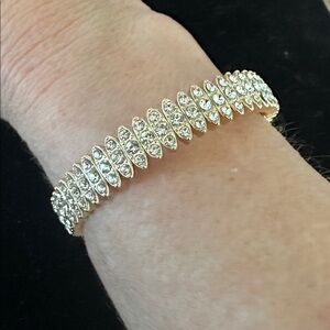 Jessica Simpson Rhinestone  Bracelet Signed
